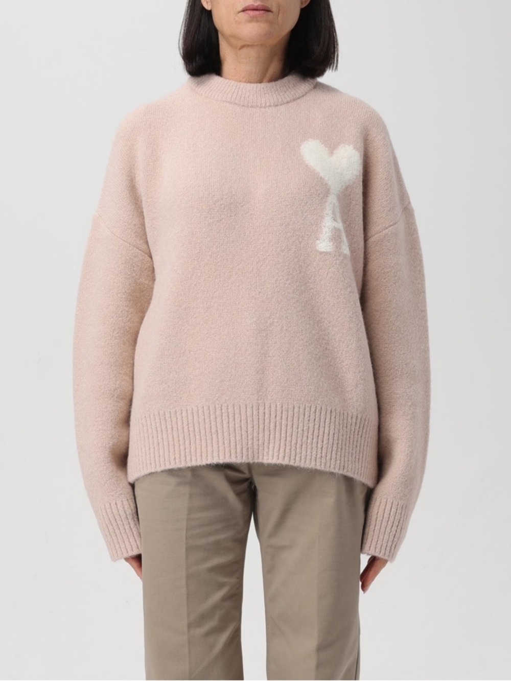 AMI Alexandre Mattiussi Alpaca Crew Neck Sweater - Dusty Rose